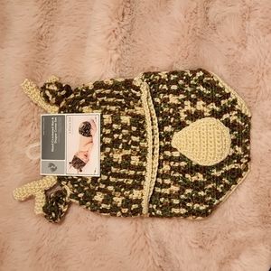 Brand New Hand Crocheted DEER CAMO Hat and Diaper Cover Set